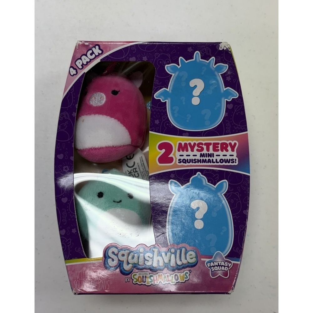 Squishville by Squishmallows Fantasy Squad Colourful Plush 4 Pack New Dmg Box